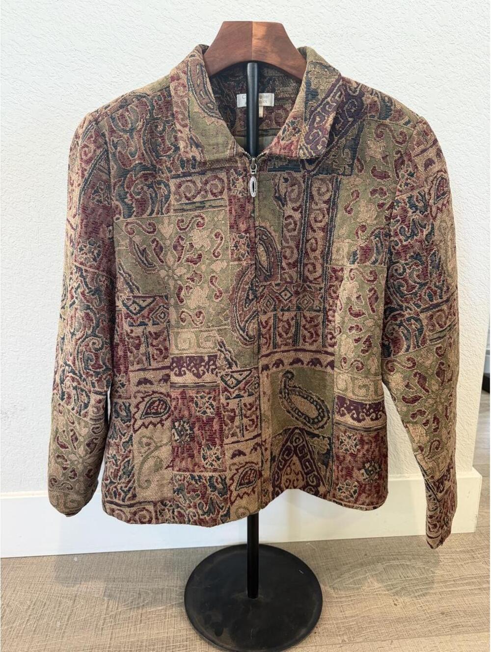 Christopher & Banks Vintage 90s Tapestry Patchwork Paisley Jacket
